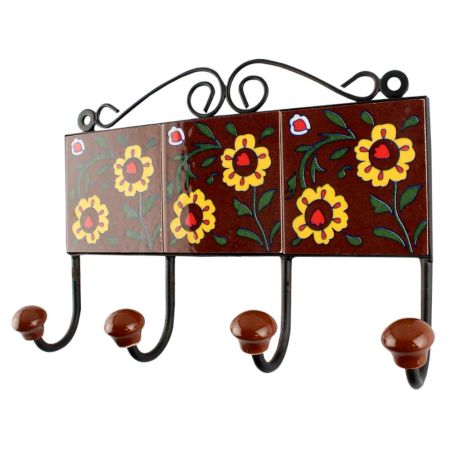 Yellow Tiny Flower Ceramic Tile Hook